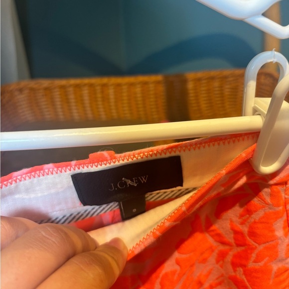 J. Crew Coral Patterned High Waist Shorts with added Ruffle Hem - Picture 3 of 4